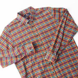 Argyleculture Russell Simmons Men's Large Plaid Long Sleeve Button Down Shirt‎